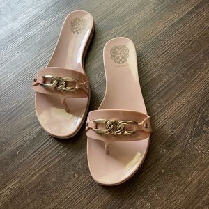 Vince Camuto Pink Slide Sandals With Thong Toe Part